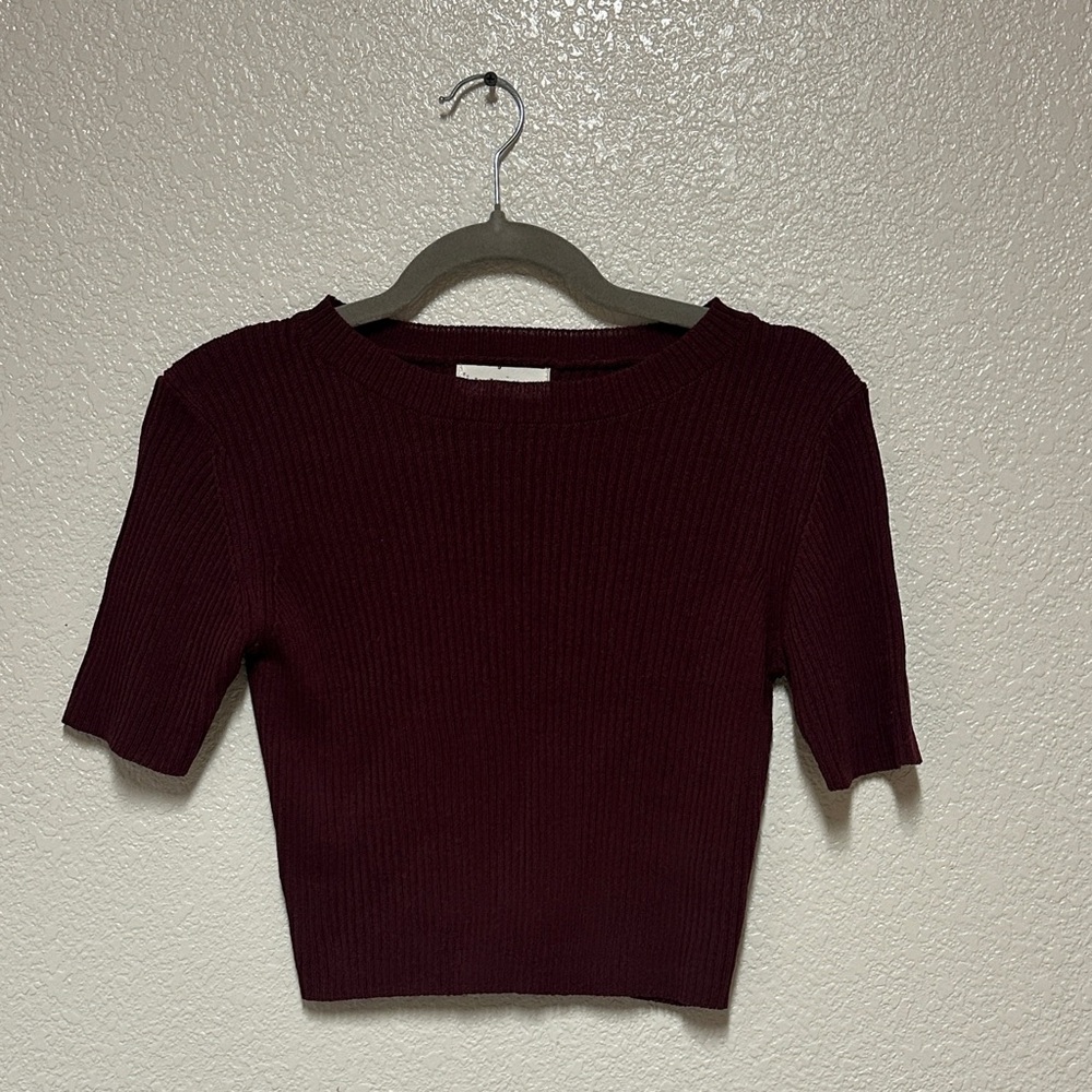 NWOT By Together Maroon Knit Crop Top - Size Small